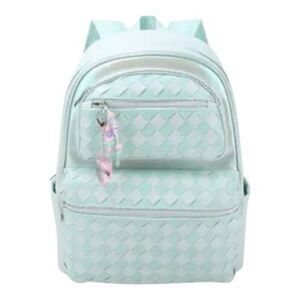Omg Miss Gwen’s Girls Mint Green Woven Large Faux Leather School Dance Backpack